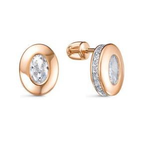 Золотые серьги КЮЗ Del'ta D0505880 с фианитом D0505880 фото