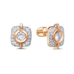 Золотые серьги КЮЗ Del'ta D0506185 с фианитом D0506185 фото