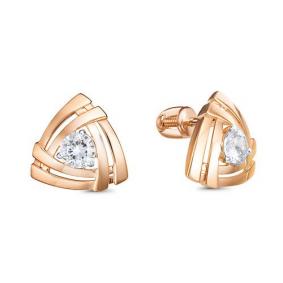 Золотые серьги КЮЗ Del'ta D0506290 с фианитом D0506290 фото