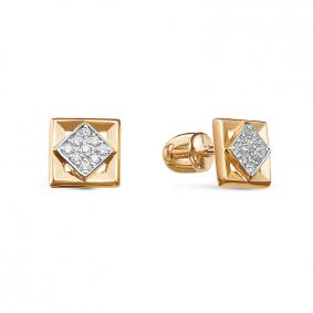 Золотые серьги КЮЗ Del'ta D050630 с фианитом D050630 фото