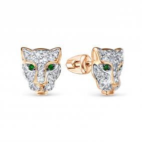 Золотые серьги КЮЗ Del'ta D0506564 с фианитом D0506564 фото