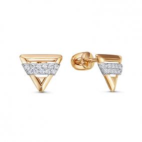 Золотые серьги КЮЗ Del'ta D050740 с фианитом D050740 фото