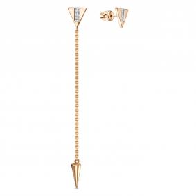 Золотые серьги КЮЗ Del'ta D0507483 с фианитом D0507483 фото