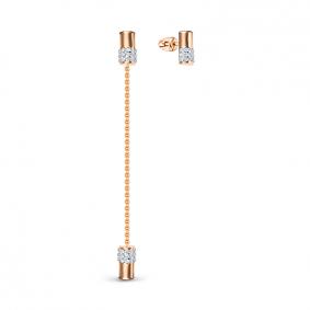 Золотые серьги КЮЗ Del'ta D0507509 с фианитом D0507509 фото