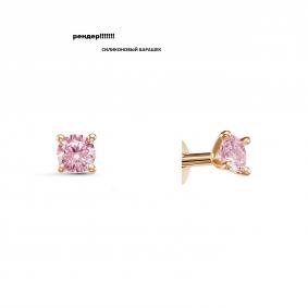 Золотые серьги КЮЗ Del'ta D0508008 с фианитом D0508008 фото