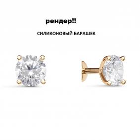 Золотые серьги КЮЗ Del'ta D0508010 с фианитом D0508010 фото