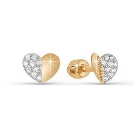 Золотые серьги КЮЗ Del'ta D050879 с фианитом D050879 фото