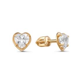 Золотые серьги КЮЗ Del'ta D050899 с фианитом D050899 фото