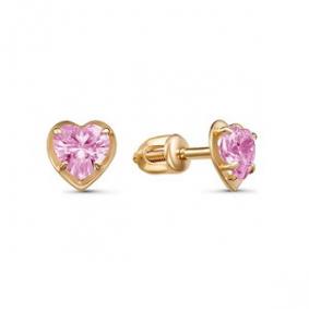 Золотые серьги КЮЗ Del'ta D050966 с фианитом D050966 фото