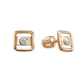 Золотые серьги КЮЗ Del'ta D050996 с фианитом D050996 фото