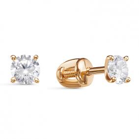 Золотые серьги КЮЗ Del'ta D051008 с фианитом D051008 фото