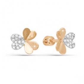 Золотые серьги КЮЗ Del'ta D051622 с фианитом D051622 фото