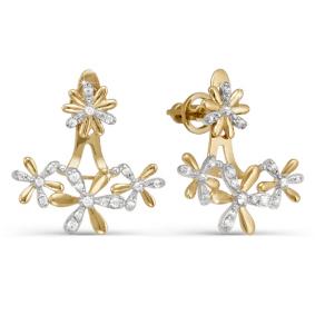 Золотые серьги КЮЗ Del'ta D052548 с фианитом D052548 фото