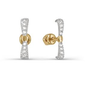 Золотые серьги КЮЗ Del'ta D052587 с фианитом D052587 фото