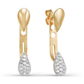 Золотые серьги КЮЗ Del'ta D052904 с фианитом D052904 фото