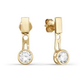 Золотые серьги КЮЗ Del'ta D052975 с фианитом D052975 фото