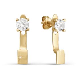 Золотые серьги КЮЗ Del'ta D052979 с фианитом D052979 фото