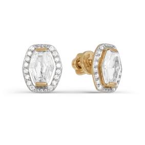 Золотые серьги КЮЗ Del'ta D053337 с фианитом D053337 фото