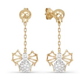 Золотые серьги КЮЗ Del'ta D053540 с фианитом D053540 фото