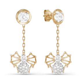 Золотые серьги КЮЗ Del'ta D053541 с фианитом D053541 фото