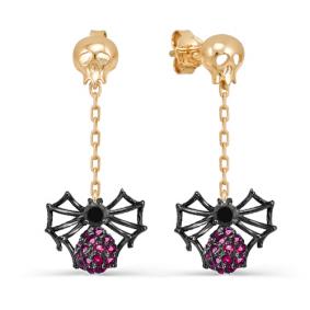 Золотые серьги КЮЗ Del'ta D053542 с фианитом D053542 фото