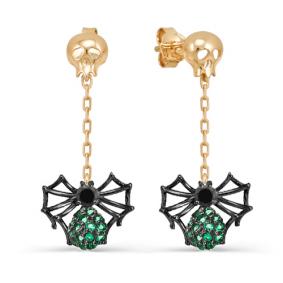 Золотые серьги КЮЗ Del'ta D053543 с фианитом D053543 фото