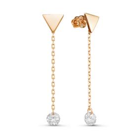 Золотые серьги КЮЗ Del'ta D054793 с фианитом D054793 фото