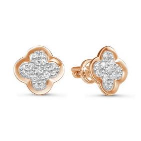 Золотые серьги КЮЗ Del'ta D054797 с фианитом D054797 фото