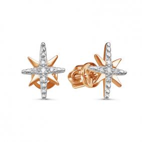 Золотые серьги КЮЗ Del'ta D054799 с фианитом D054799 фото