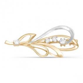 Золотая брошь КЮЗ Del'ta D060021 с фианитом D060021 фото