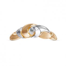 Золотая брошь КЮЗ Del'ta D0600267 с фианитом D0600267 фото