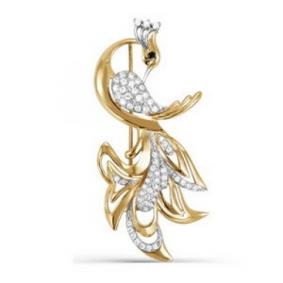 Золотая брошь КЮЗ Del'ta D060043 с фианитом D060043 фото