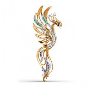 Золотая брошь КЮЗ Del'ta D060047 с фианитом D060047 фото