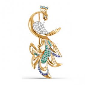 Золотая брошь КЮЗ Del'ta D060048 с фианитом D060048 фото