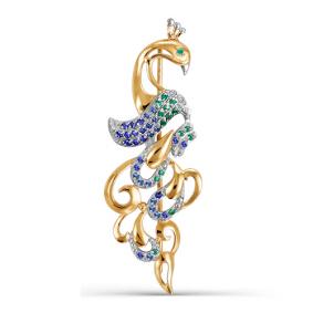 Золотая брошь КЮЗ Del'ta D060049 с фианитом D060049 фото