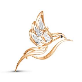 Золотая брошь КЮЗ Del'ta D060050 с фианитом D060050 фото