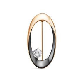 Золотая брошь КЮЗ Del'ta D0600516 с фианитом D0600516 фото