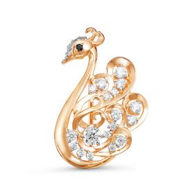 Золотая брошь КЮЗ Del'ta D060052 с фианитом D060052 фото