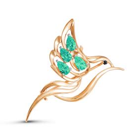 Золотая брошь КЮЗ Del'ta D060063 с фианитом D060063 фото