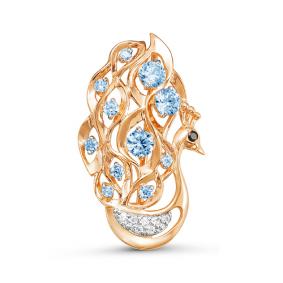 Золотая брошь КЮЗ Del'ta D060072 с фианитом D060072 фото