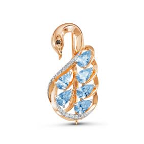 Золотая брошь КЮЗ Del'ta D060074 с фианитом D060074 фото