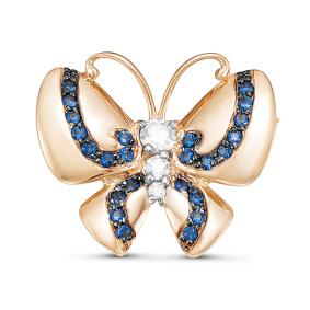 Золотая брошь КЮЗ Del'ta D060092 с фианитом D060092 фото