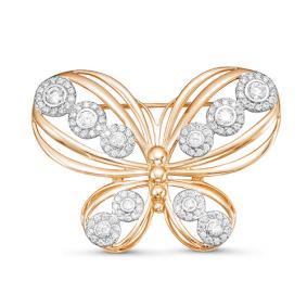 Золотая брошь КЮЗ Del'ta D060112 с фианитом D060112 фото