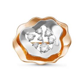 Золотая брошь КЮЗ Del'ta D060196 с фианитом D060196 фото