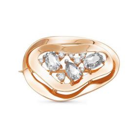 Золотая брошь КЮЗ Del'ta D060203 с фианитом D060203 фото