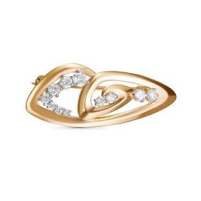 Золотая брошь КЮЗ Del'ta D060240 с фианитом D060240 фото