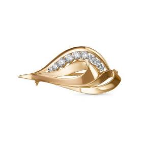 Золотая брошь КЮЗ Del'ta D060242 с фианитом D060242 фото