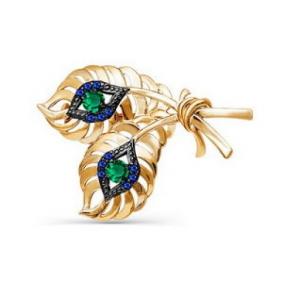 Золотая брошь КЮЗ Del'ta D064011 с кварцем D064011 фото