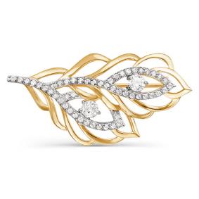 Золотая брошь КЮЗ Del'ta D064172 с фианитом D064172 фото