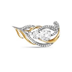 Золотая брошь КЮЗ Del'ta D064178 с фианитом D064178 фото